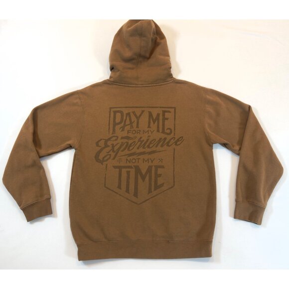 Troll Co Other - Troll Co Hoodie Brown Pay Me for My Experience Graphic Pullover Men's S Caramel